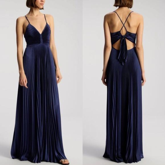 NEW!A.L.C. Aries Satin Pleated Dress ALC Size 8